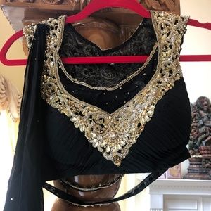 Black and Gold Indian Designer Reception Outfit